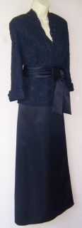 Marina Navy Beaded Lace Formal Evening Gown Dress 20W
