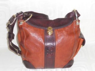 Marino Orlandi Italian Two Tone Handbag Leather Shoulder Bag Sling