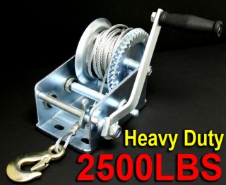 HD 2500 LB HAND CABLE WINCH BOAT TRAILER AUTO MARINE