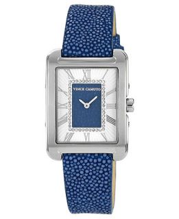 Vince Camuto Watch, Womens Blue Stingray Leather Strap 34x28mm VC
