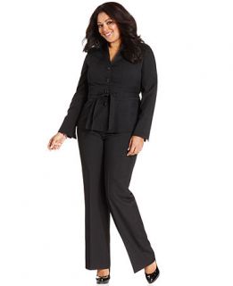 Le Suit Plus Size Suit, Belted Jacket & Trousers   Plus Size Suits