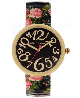 Betsey Johnson Watch, Womens Printed Rose Stainless Steel Expansion