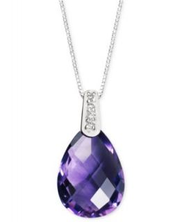 14k White Gold Necklace, Amethyst (4 9/10 ct. t.w.) and Diamond Accent