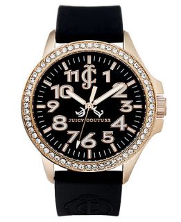 Juicy Couture Watch, Womens Jetsetter Black Silicone Jelly Strap 38mm