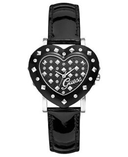 GUESS Watch, Womens Black Patent Leather Strap 40x35mm U0115L1   All