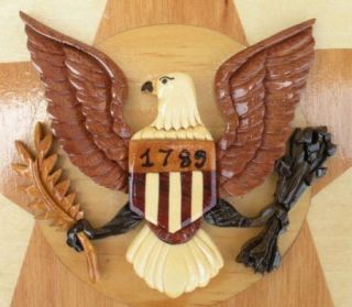 Marshal Emblem Handcrafted Wooden Plaque US Marshals Star Badge