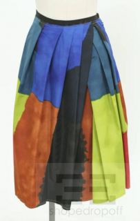 Marni Multicolor Watercolor Print Pleated Skirt Size 38