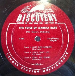 Martha Raye The Voice of 10 LP VG DL 3010 w Phil Moore 1949 Record