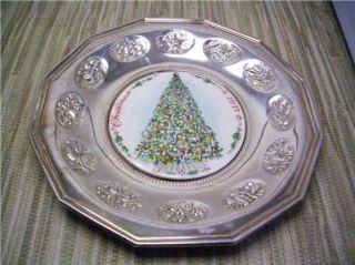 1977 Marshall Fields Christmass Tree Silverplated Dish Gorham