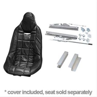 Seat Mounting Bracket, Cover, Vinyl, Black, Adjustable Seat Bracket