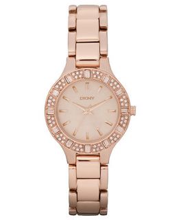 DKNY Watch, Womens Rose Gold Tone Stainless Steel Bracelet 29mm