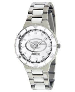 Game Time Watch, Womens Green Bay Packers White Ceramic and Stainless