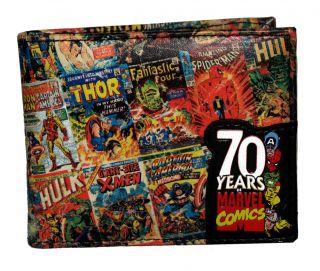 Marvel Comics 70th Anniversary Comic Cover Collage Bifold Wallet