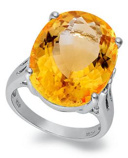 Sterling Silver Ring, Citrine Oval Ring (14 9/10 ct. t.w.)   Rings