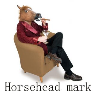 New Horsehead Mask Halloween Mask Theater Prop Latex Rubber Brown