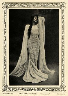 1906 Print Mary Garden Portrait Melisande Aphrodite Opera Comique