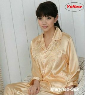 Women Silk Satin Pajamas Pajama Sleepwear U s s M L 6 8 10 12
