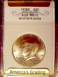1976 s Kennedy Half Dollar Silver Red Pack Perfect BU 7000039