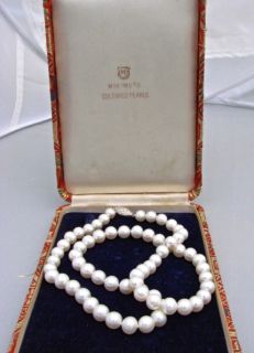 strand of mikimoto pearls s sterling silver clasp mark m