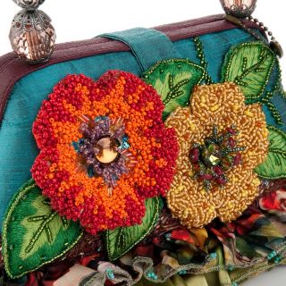 New Mary Frances Bali Floral Bag with Beaded Handle COA Authentic HSN