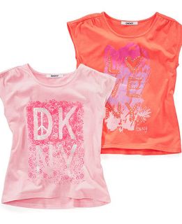DKNY Kids Shirt, Girls Graphic Tee   Kids Girls 7 16