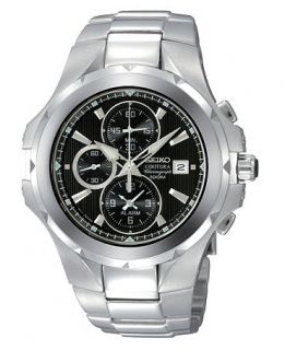 Seiko Watch, Mens Chronograph Stainless Steel Bracelet SNAD53   All