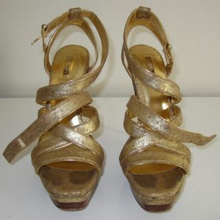 WWE Diva Maryse Ouellet Direct Win My Sexy Gold Sandals Sz 9 Worn by