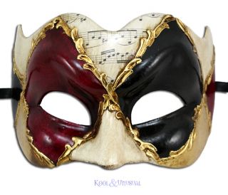 Harlequin Ruby Zane Venetian Masquerade Mask for Men Gold Made in