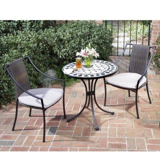 This 3 Piece Bistro Set Includes an Outdoor Dining Table and Two