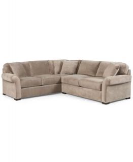 Raja Fabric Microfiber Sectional Sofa, 2 Piece 112W x 98D x 37H