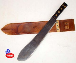 WW2 era Martindale Heavy Fighting Knife / Jungle Machete with Leather