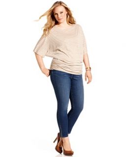 Style&co. Plus Size Dolman Sleeve Striped Top & Curvy Fit Ankle Zip