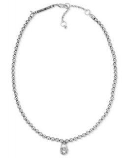 Michael Kors Earrings, Silver Tone Logo Lock Earrings   Fashion