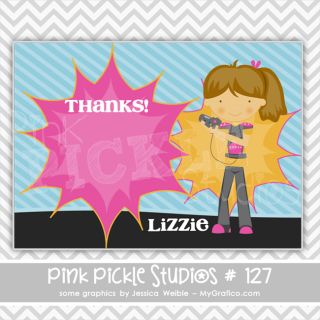 Tag Girl Personalized Birthday Party Invitation or Thank You Card 127