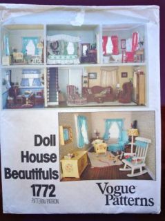1970s Vogue Vintage Doll House Beautifuls Sewing Pattern 1772 Factory