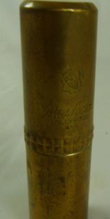 Vintage brass Max Factor lipstick case. Front stamped Max Factor