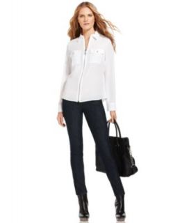 MICHAEL Michael Kors Zip Front Work Shirt & Skinny Jeans, Premium