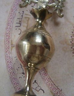 Vintage Egyptian Eye Cosmetic Kohl Brass Container C