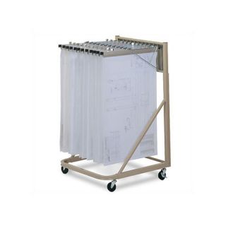 Mayline Vertical Plan Files Rolling Stand with Hangers and Clamps 18