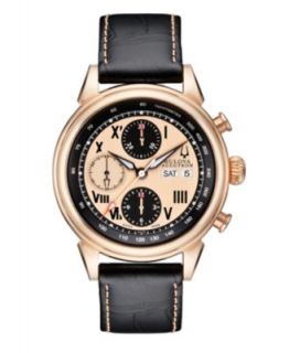 Bulova Accutron Watch, Mens Swiss Chronograph Automatic Gemini Black