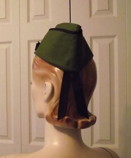 Dieselpunk Military Garisson Flight Cap Arym Green Steampunk Hat with