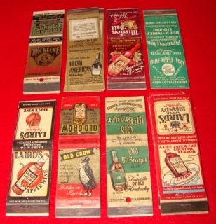 22 Vintage 1940 50s Matchbooks Wine Whiskey Distillery Liquor Store
