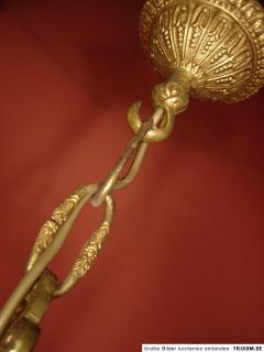 16 Lt Solid Gold Bronze Chandelier Crystal Shape Brass Old Antique