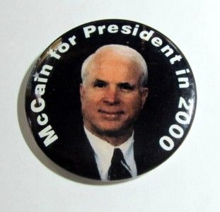 Political Pinback McCain for President in 2000