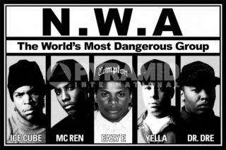 Poster 60x90cm New Ice Cube MC Ren Eazy E Yella Dr Dre