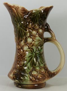 Estate Fresh 1951 McCoy Pottery Grape Handled Pitcher Ewer Vase