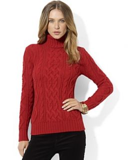 Lauren Jeans Co. Sweater, Long Sleeve Cable Knit Turtleneck