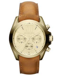 Michael Kors Watch, Womens Chronograph Bradshaw Luggage Leather Strap