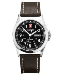 Victorinox Swiss Army Watch, Mens Infantry Brown Leather Strap 40mm