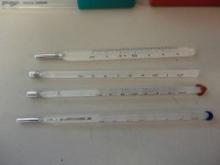 Vintage Medical Glass Thermometers Taylor Tempo Medline Faichney